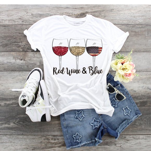 Red Wine & Blue Flag Wine Gllasses Handmade - Picture 1 of 4